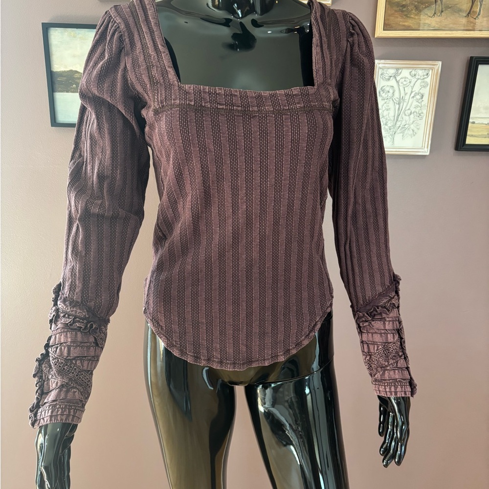 Free People Purple Long Sleeve Top